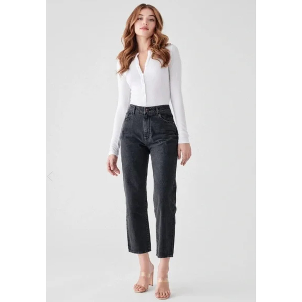 DL1961 Marianna Hewitt Jeans Women 28 High Rise Vintage Straight Charcoal NWT
